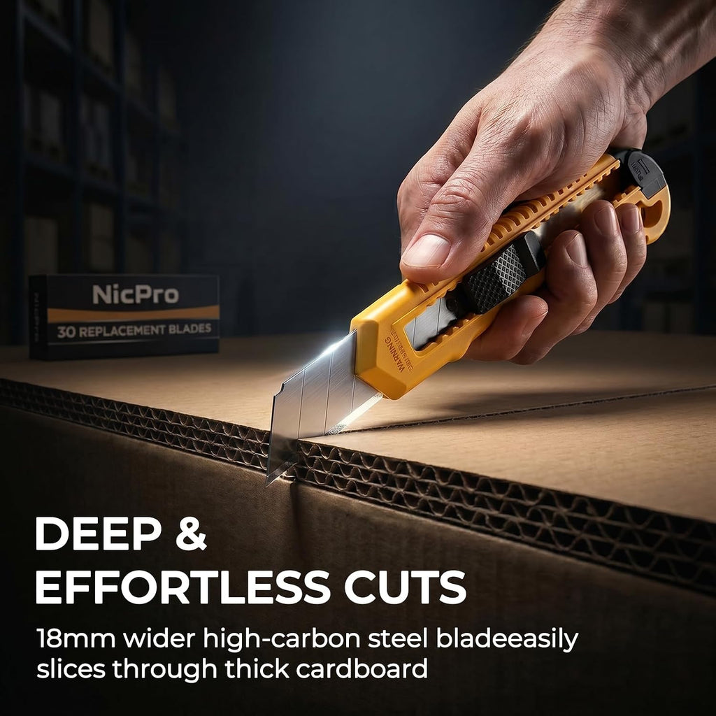 15 Pack Utility Knives with 30 PCS Extra Blades, Plastic Box Cutters