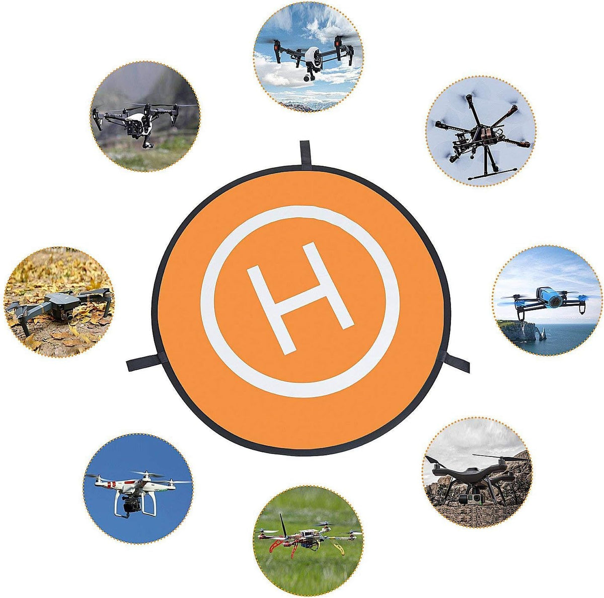 Drone Landing Pad, 30"/75cm Waterproof Portable Foldable Helipad Helicopter Landig Mat for DJI Mavic Pro Phantom