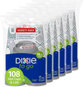 To Go Disposable Coffee Cups With Lids, 16 oz Paper Cups, 108 Count