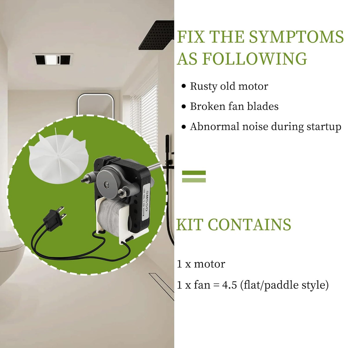Universal Bathroom Fan Motor Replacement Exhaust Fan Motor Kit