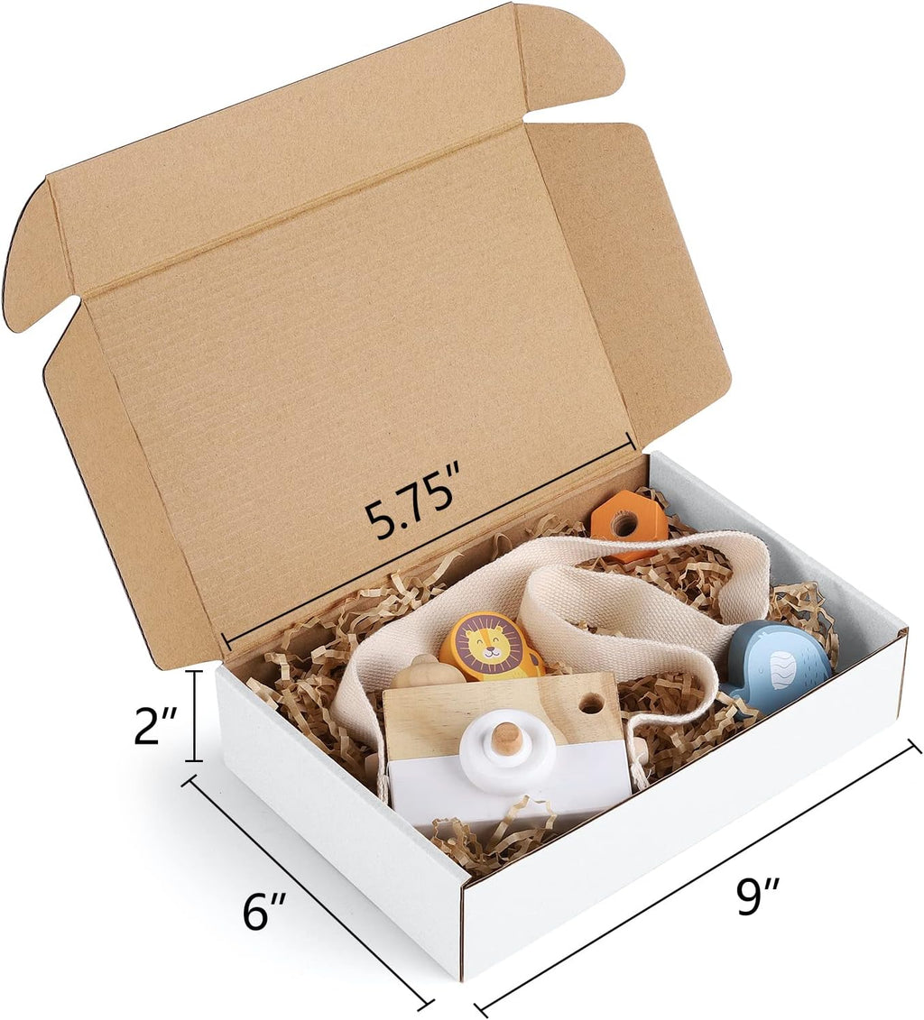 9x6x2 Shipping Boxes Small Corrugated Cardboard Box - 25 Pack White Mailing Boxes for Packaging Small Business