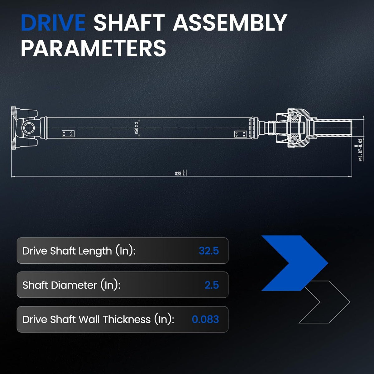 938-150 Front Drive Shaft Assembly Compatible with Dodge Ram 1500