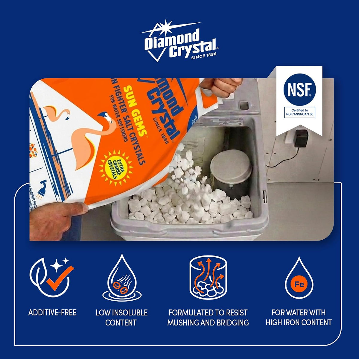 Sun Gems Iron Fighter Water Softener Salt Crystals, 40 lbs