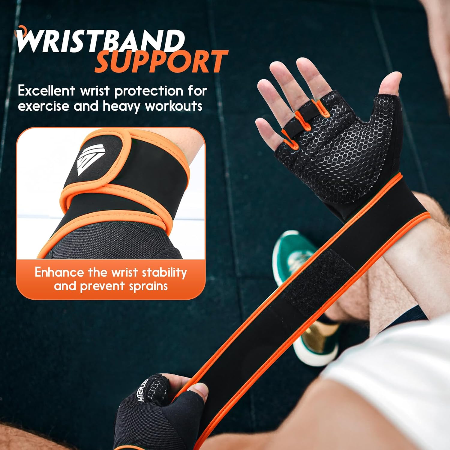 Workout Gloves Gym Gloves Weight Lifting Gloves for Men Women with Full Palm Pad,Strong Wrist Wraps Support,Enhanced