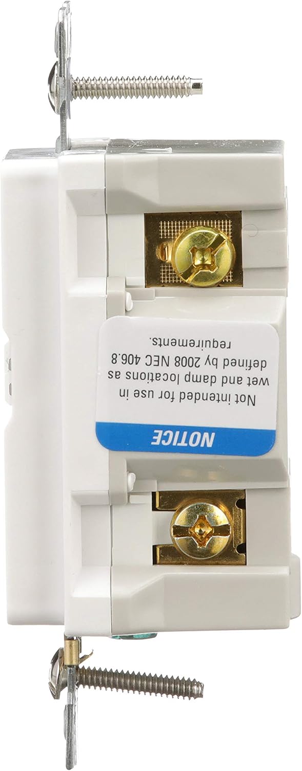 GFCI Self-Test 15A -125V Tamper Resistant Duplex Receptacle with Standard Size Wallplate, White