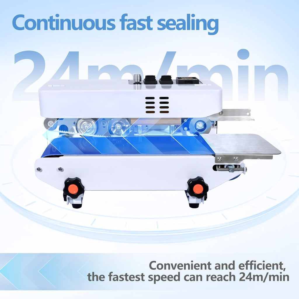Commercial Heat Sealer Machine, Automatic Continuous Bag Band Sealing Machine with Digital Temperature Control