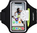 Cell Phone Running Armband with Zipper Pocket Armband Case Running Holder for iPhone 16 Pro Max/15/14 Pro Max/13/12