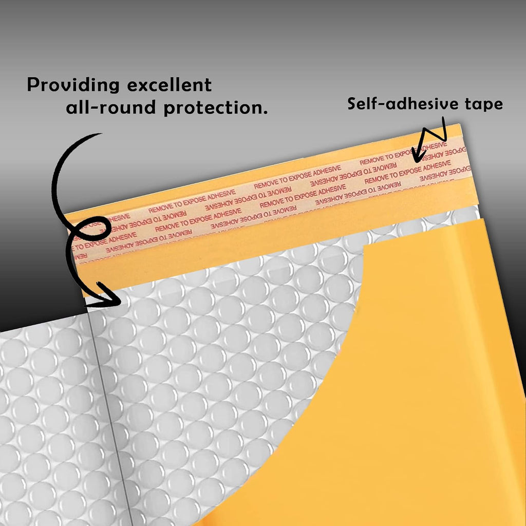 Kraft Bubble Mailers 10.5x16 20 Pack Usable 10.5x15