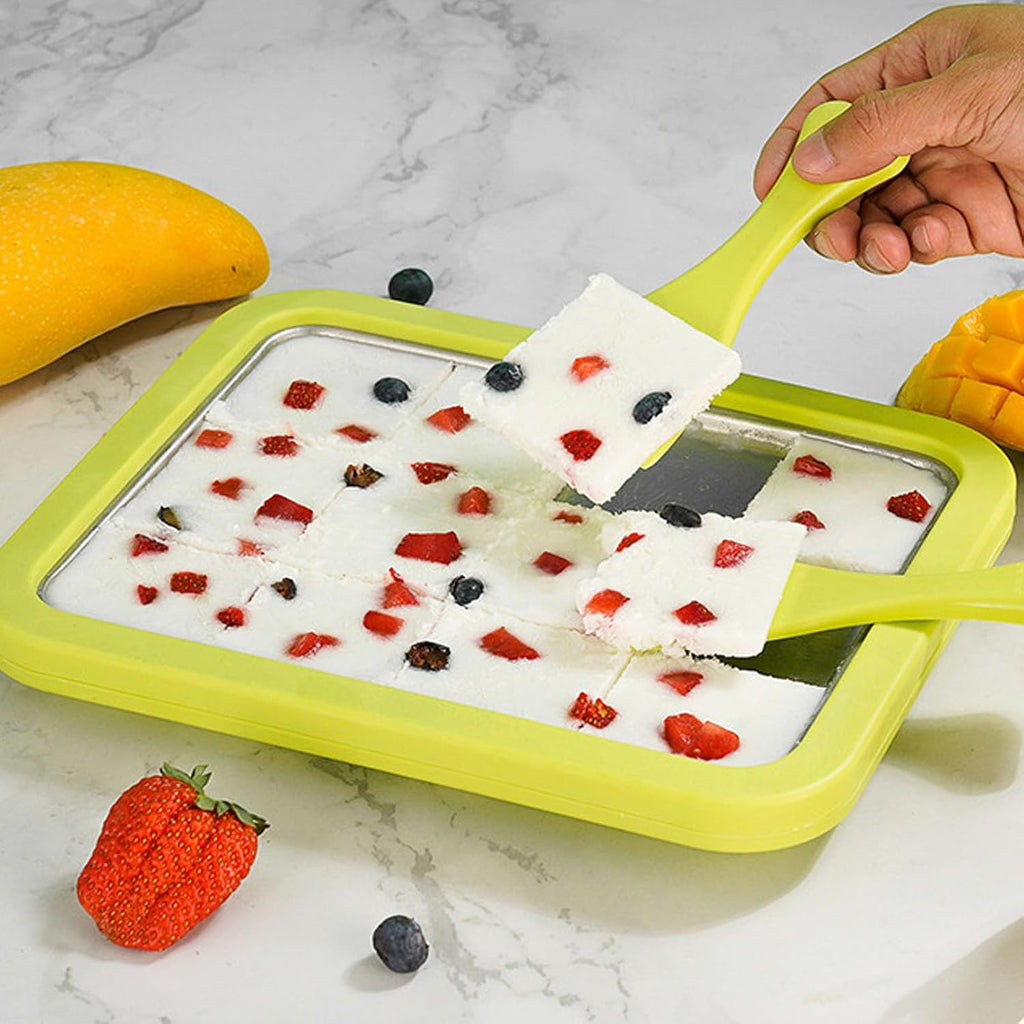 Ice Maker,Ice Cream Makers,Yogurt Countertop Machine,Stainless Steel Homemade DIY Instant Freeze Dried Cream Roll Pot