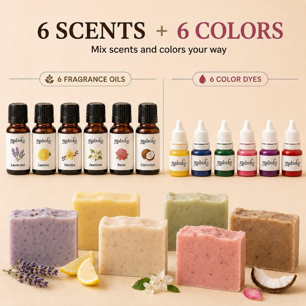 Goat Milk Soap Making Kit for Adults & Beginners – Complete DIY Set with 2lb Soap Base, 6 Scents, Molds & Gift Boxes