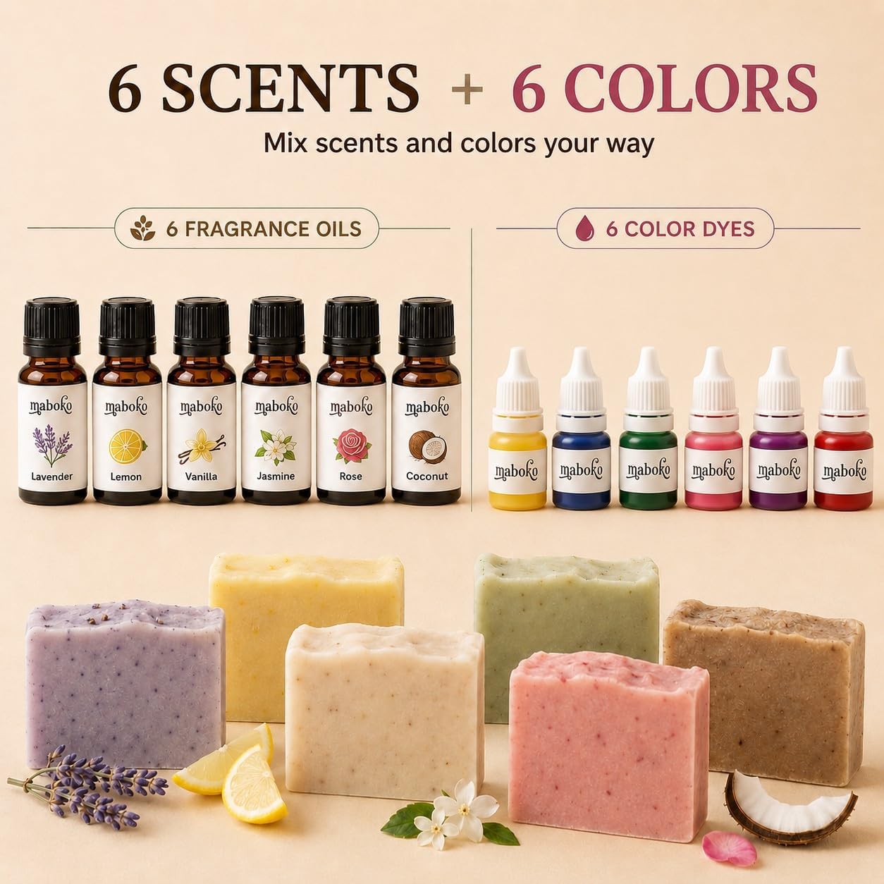 Goat Milk Soap Making Kit for Adults & Beginners – Complete DIY Set with 2lb Soap Base, 6 Scents, Molds & Gift Boxes