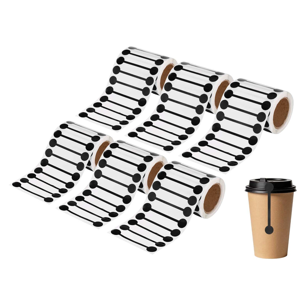 3000pcs 6Rolls Total Tamper Evident 2.8x0.5 Tamper Shipping Black