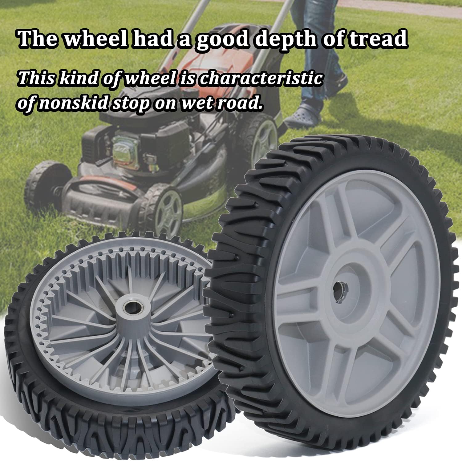 193912X460 Lawn Mower Wheel 2 Pcs 8" Push Mower Front Drive Wheels | 8" Push Lawn Mower Front Wheels Replace for Hu