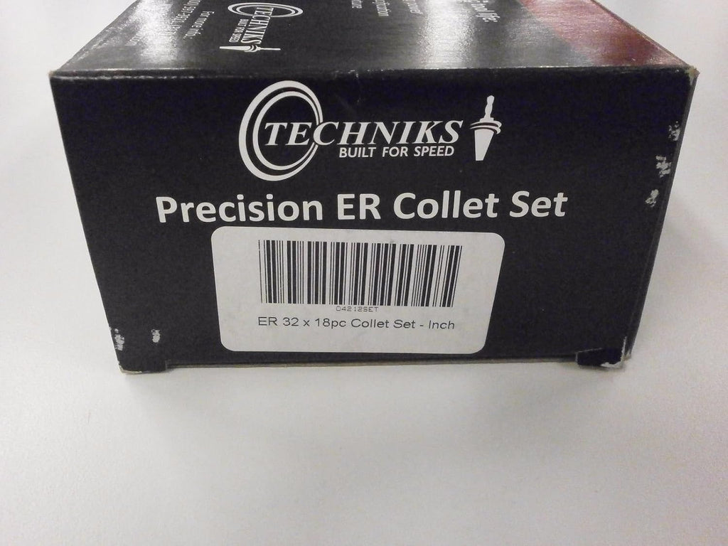 TECHNIKS 18 PIECE SUPER PRECISION ER32 COLLET SET 7/32" - 3/4" X 1/32 .0002" CNC