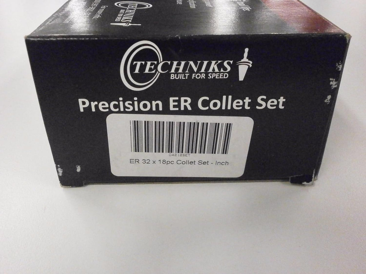 TECHNIKS 18 PIECE SUPER PRECISION ER32 COLLET SET 7/32" - 3/4" X 1/32 .0002" CNC