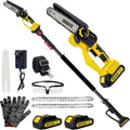 2-in-1 Electric Pole Saws for Tree Trimming, 6 Inch Mini Chainsaw | Brushless 1200W Cordless Pole Saw,16-Foot Max