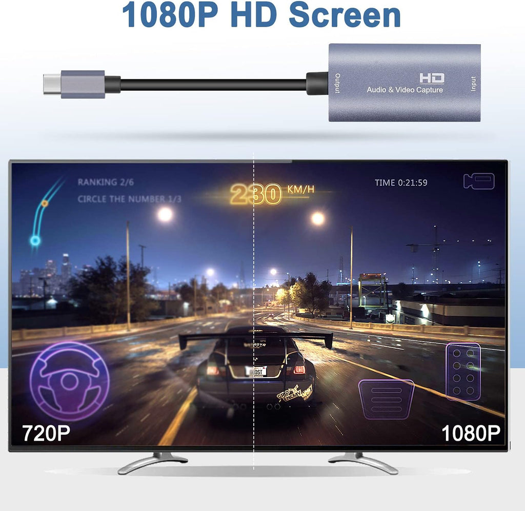 Video Capture Card, 4K USB3.0 HDMI to USB C, 1080P 60FPS & 2K 30FPS | Capture Card for Streaming, Compatible with
