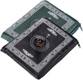 2 Pieces Portable Travel Prayer Mat with Compass, Waterproof Polyester Prayer Rug, Muslim Travel Prayer Mat, for