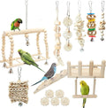 13Pcs Parrot Swing Chew Toys Bird Perches Platform with Climbing Ladder Hanging Cage Accessories for Parakeet