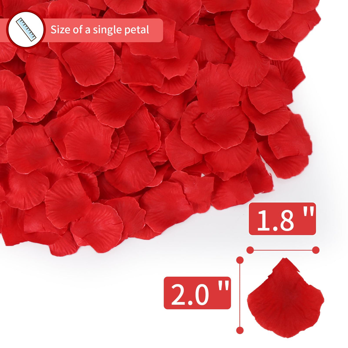 2200 PCS Artificial Fake Rose Petals(Red)
