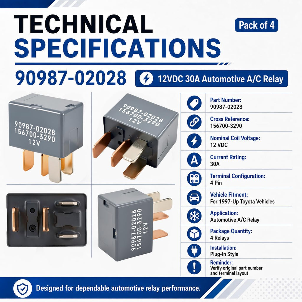 (Pack of 4) Relay 90987-02028 156700-3290