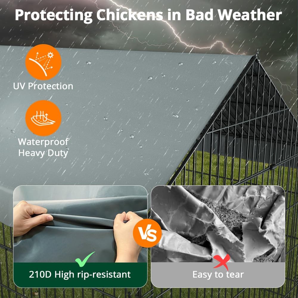 Chicken Coop, 21ft x 3.5ft Chicken Run Pen with Cover for Yard