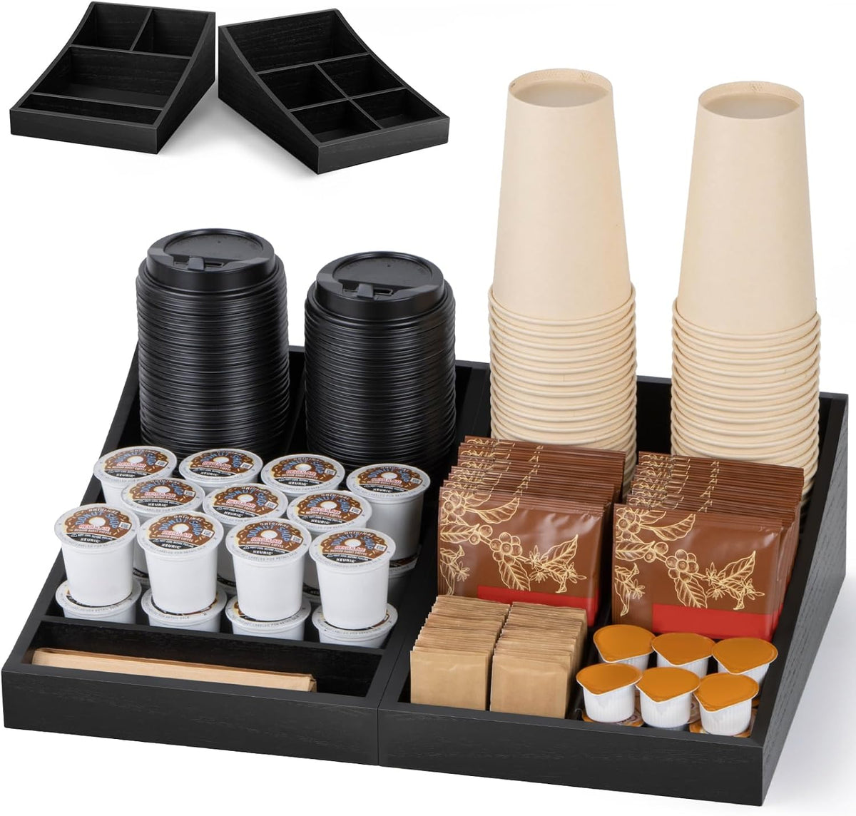 Coffee Station Organizer for Countertop, Condiment Organizer