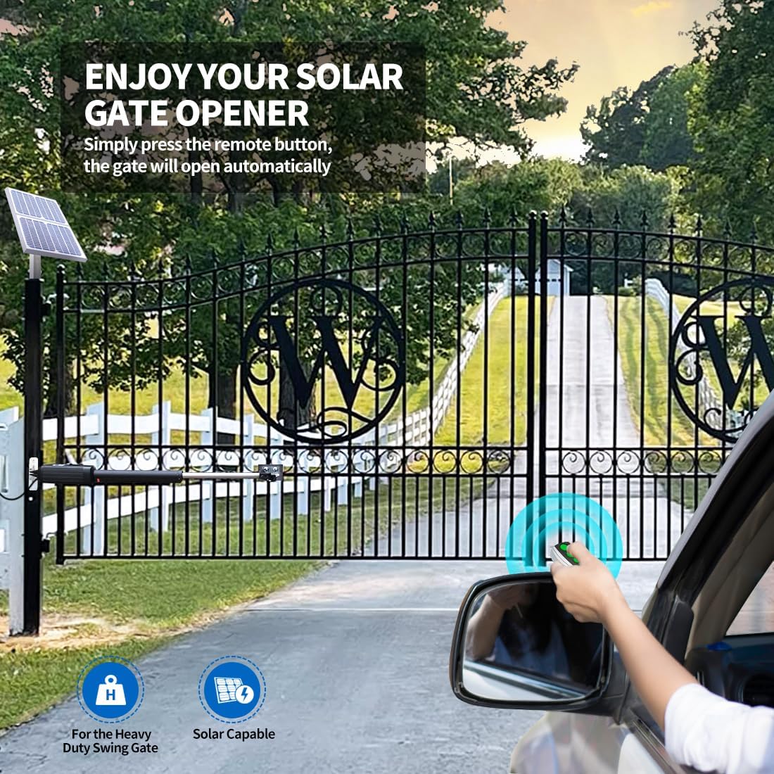 AD8S Solar Dual Swing Gate Opener Heavy Duty
