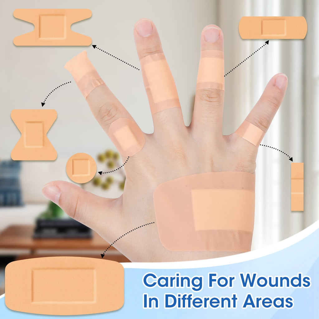 1000 Counts Assorted Bandages Bulk Variety Pack 12 Styles Waterproof