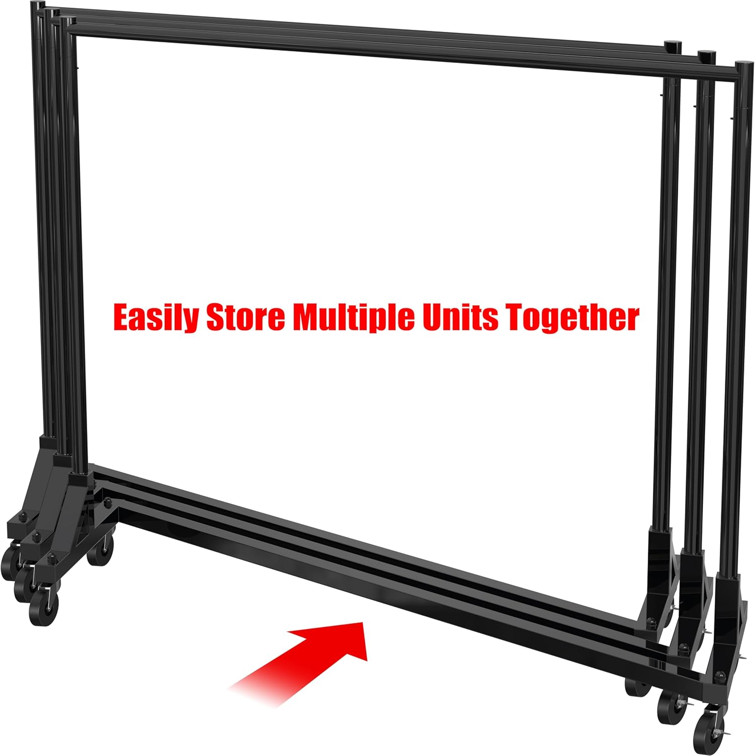 Industrial Grade Z-Base Garment Rack, 63" W/500Lb, Black