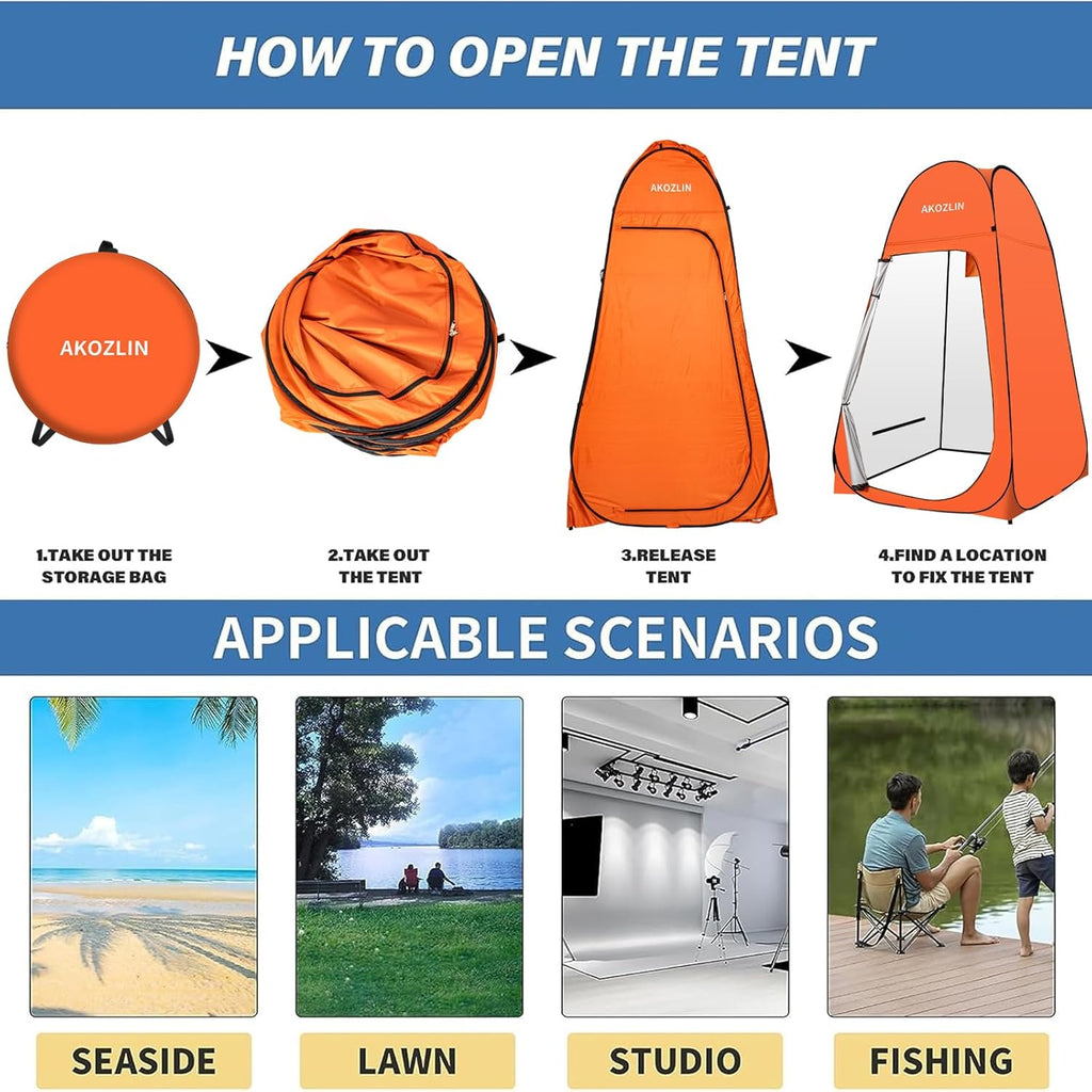 Portable Pop Up Shower Tent Instant Privacy Dressing Changing Shelter Outdoor Shower Room Camp Toilet Tent 47.2"
