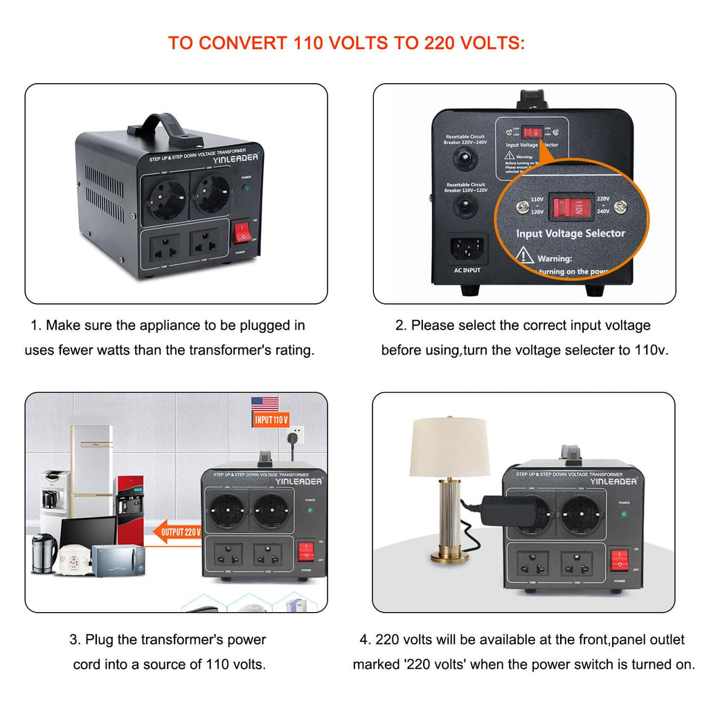 2000W Step Up/Down EU Voltage Transformer Converter 110V to 220V