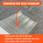 Carpet Tile Tape Wide Double Sided 4in x 90ft - Heavy Duty Reinforced Web Mesh & Residue Free - Indoor Outdoor for