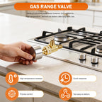 Smaeti Replacement Gas Burner Valve - 4418500200 Compatible with Jade Range, 1/8" MPT x 3/8"-27, 4-Pack Horizontal Split Valve, Compatible with JTRH-36B-36C, JTRH-36GT