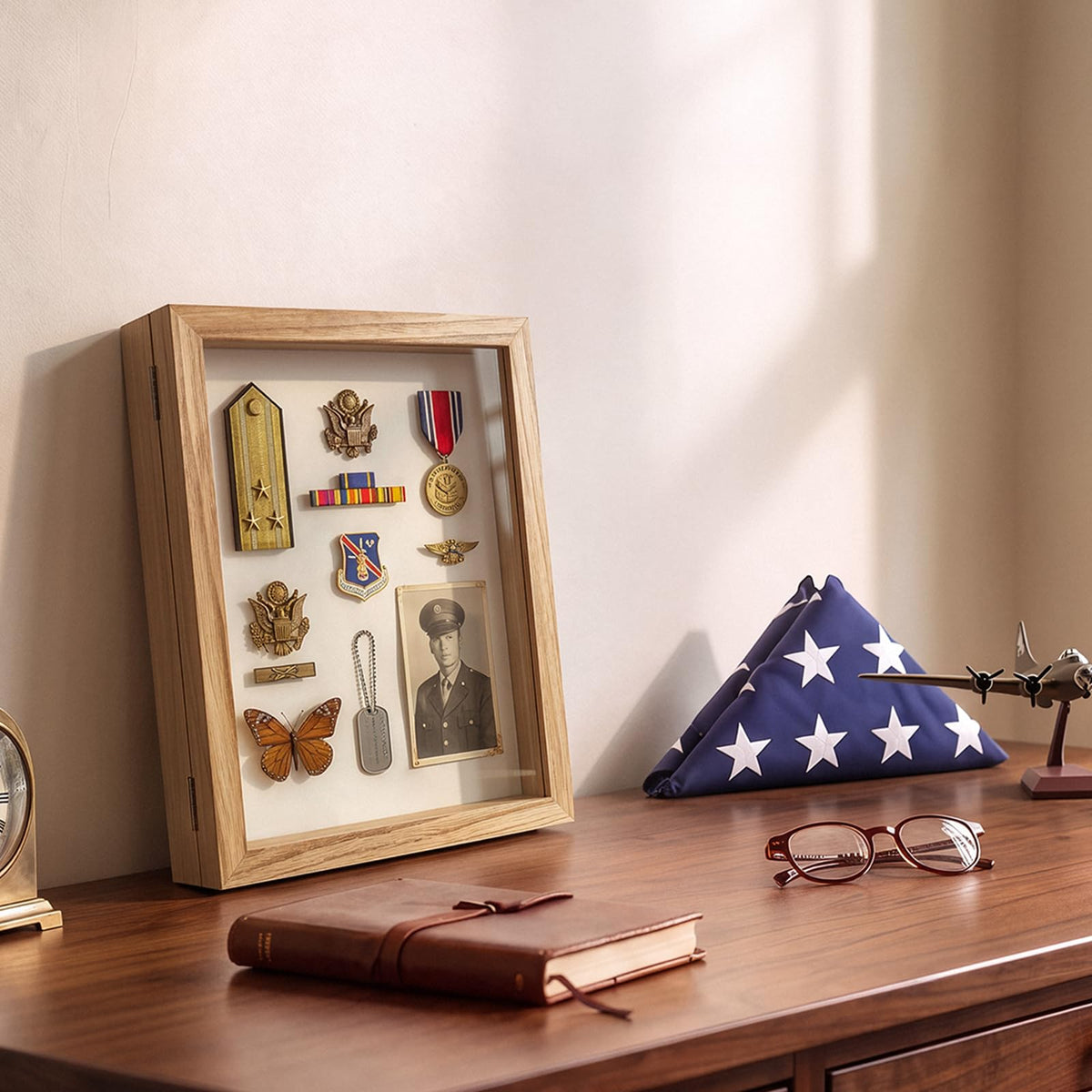 Large Shadow Box 13x16 Display Case Wood Picture Frame Carbonized