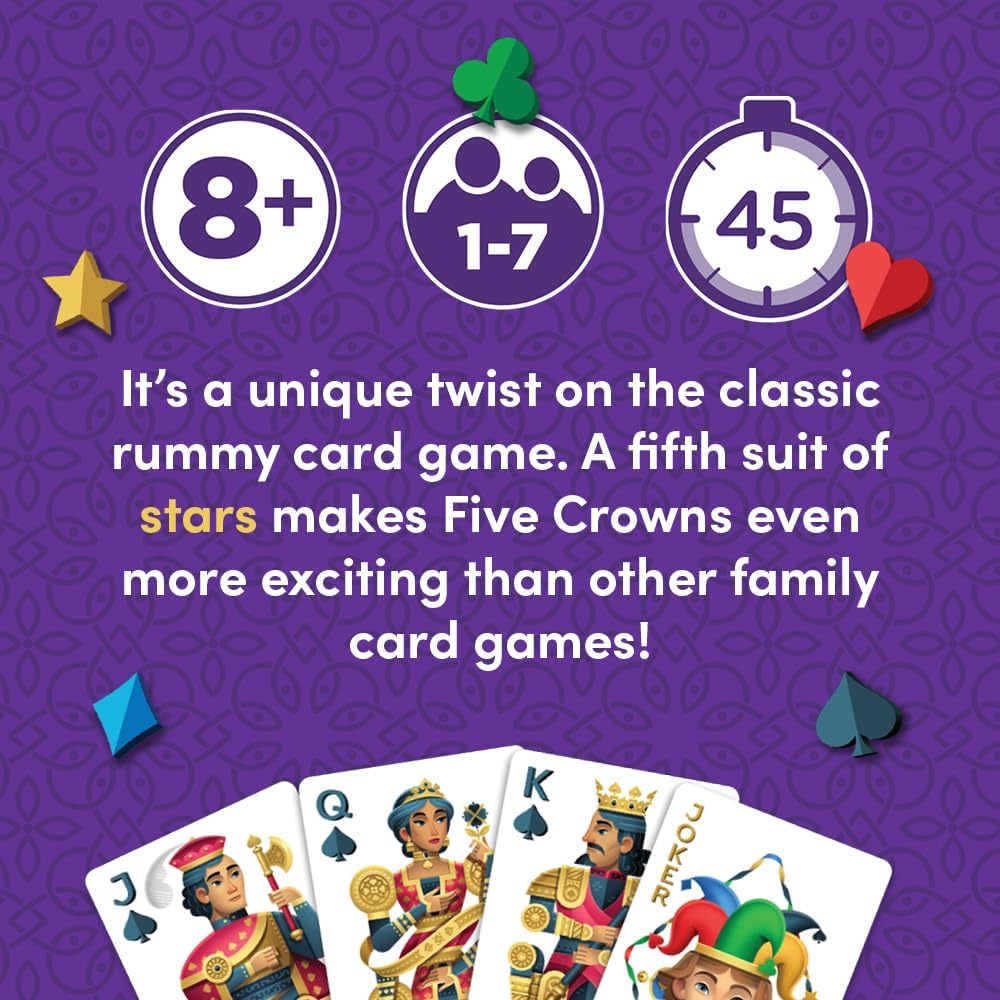 Five Crowns Collectible Tin – Card Game for Kids and Adults, Family Game Night, The Game isn’t Over Until the Kings