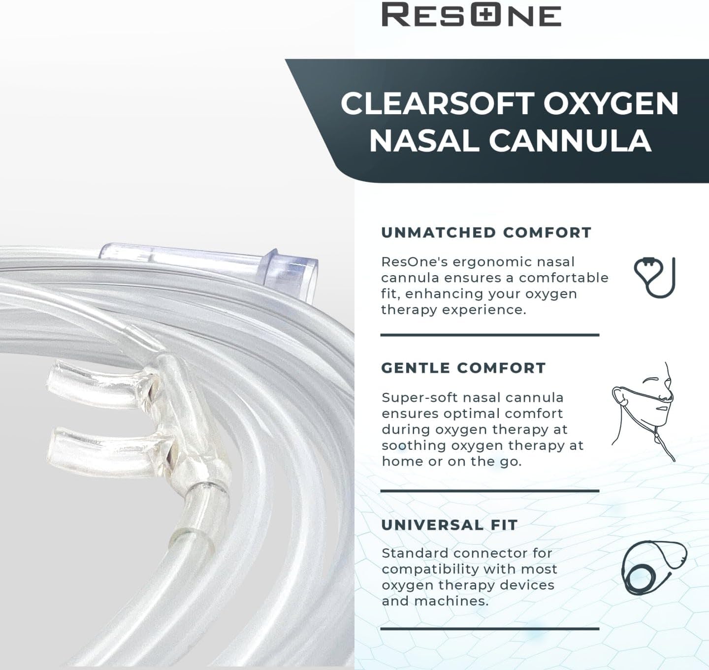 7Ft Soft Adult Oxygen Nasal Cannula 5-Pack - Curved Prongs, Crush-Resistant Tubing - Nasal Tubes, Oxygen Concentrator