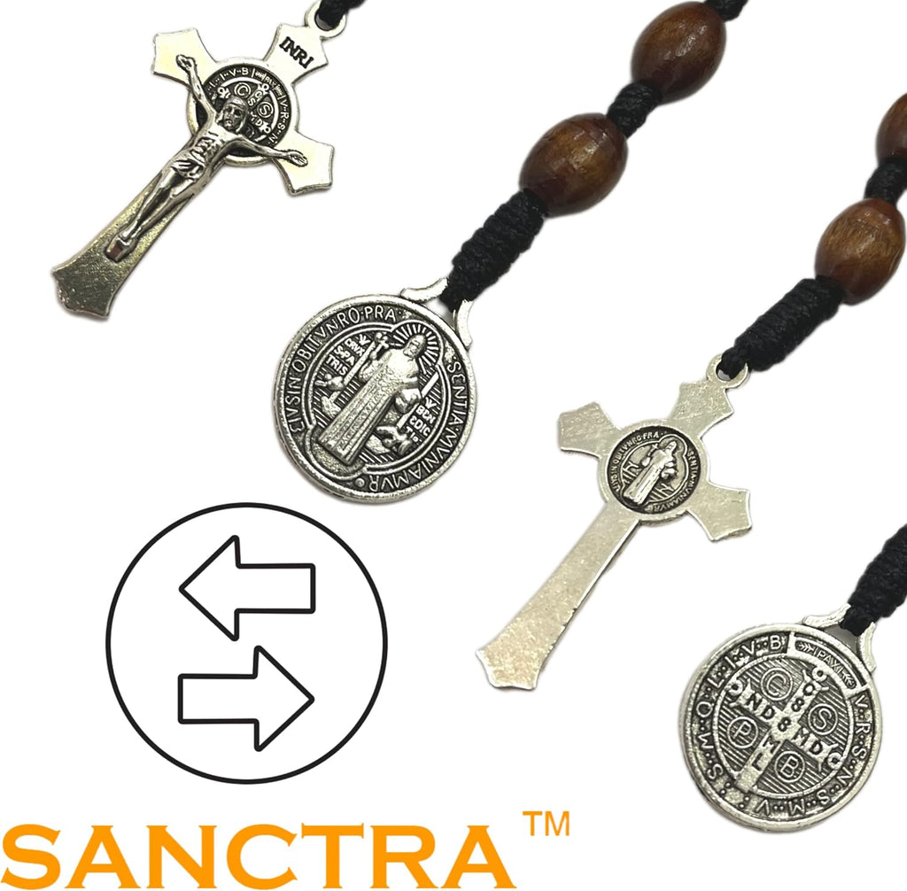 Pocket Rosary, Handmade and Blessed in the Holy Land, Prayer Beads with Saints Medal and Cross/Crucifix, Gift Pouch