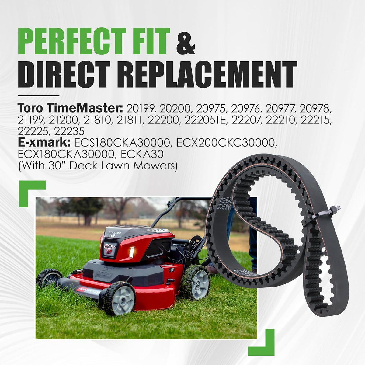 120-3335 Lawn Mower Belt Fit for Toro Timemaster & Exmark 30" Deck Mowers Replace# 265-610 (3/4" X 44")