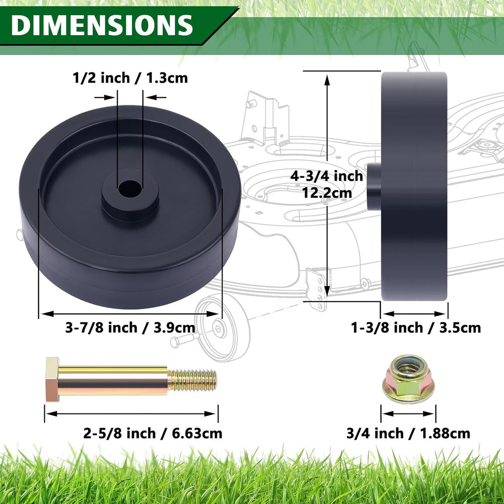 CheeMuii 2 Pack 734-0973 Lawn Mower Deck Wheels Kit with Bolts and Nuts