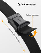 JUKMO Men's Stretch Tactical Belt, 1.5" Elastic Nylon Web with Flip Buckle