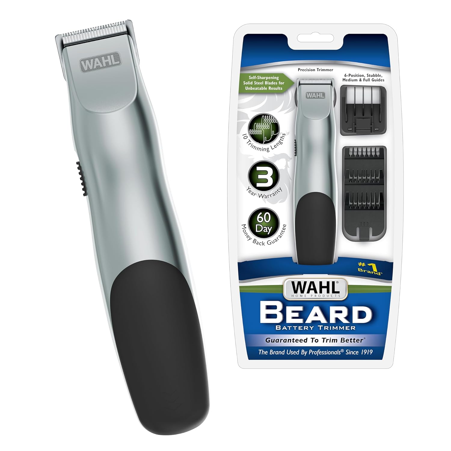 Groomsman Battery Operated Facial Hair Trimmer for Beard & Mustache Trimming Including Light Detailing and Body