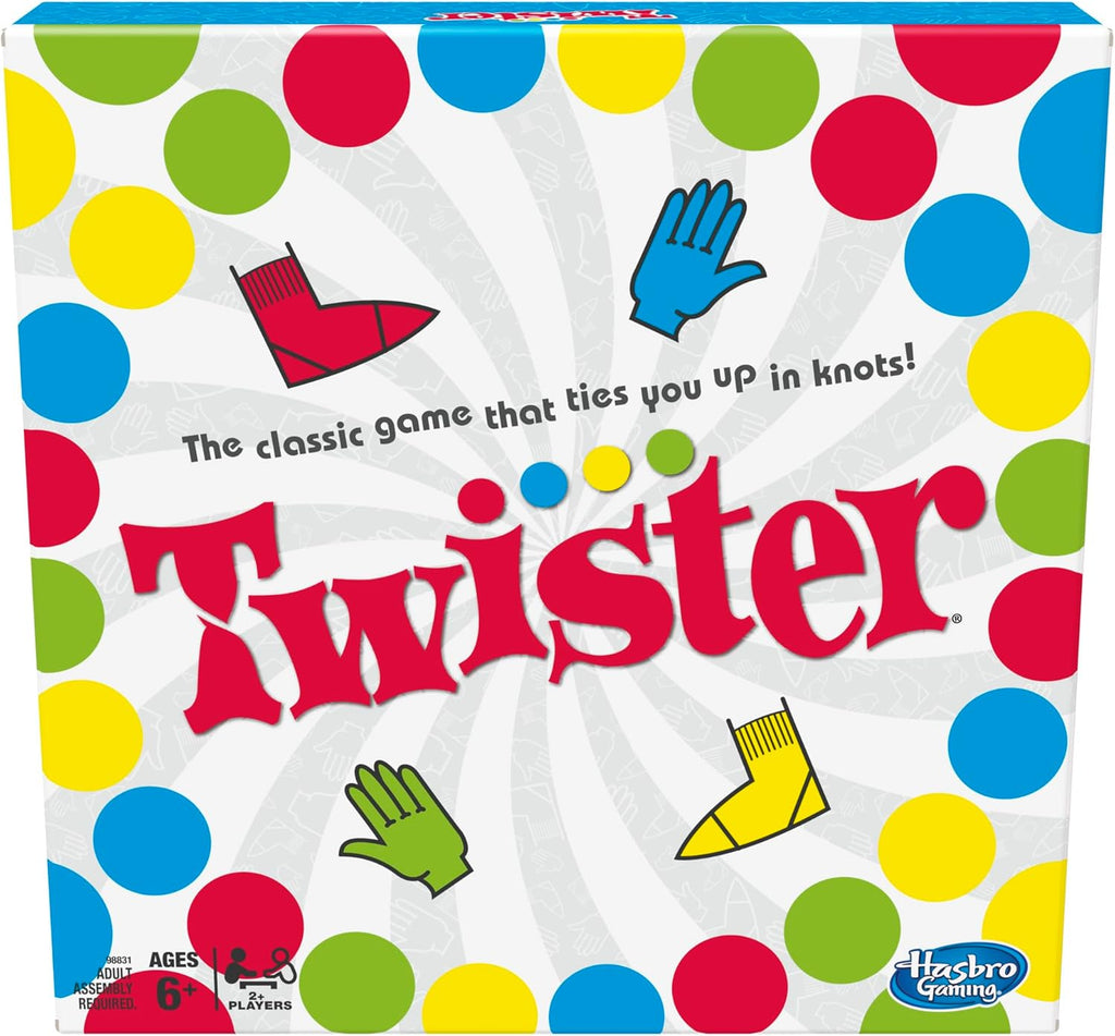 Hasbro Twister Party Classic Board Game for 2 or More Players,Indoor and Outdoor Game for Kids 6 and Up,Packaging May