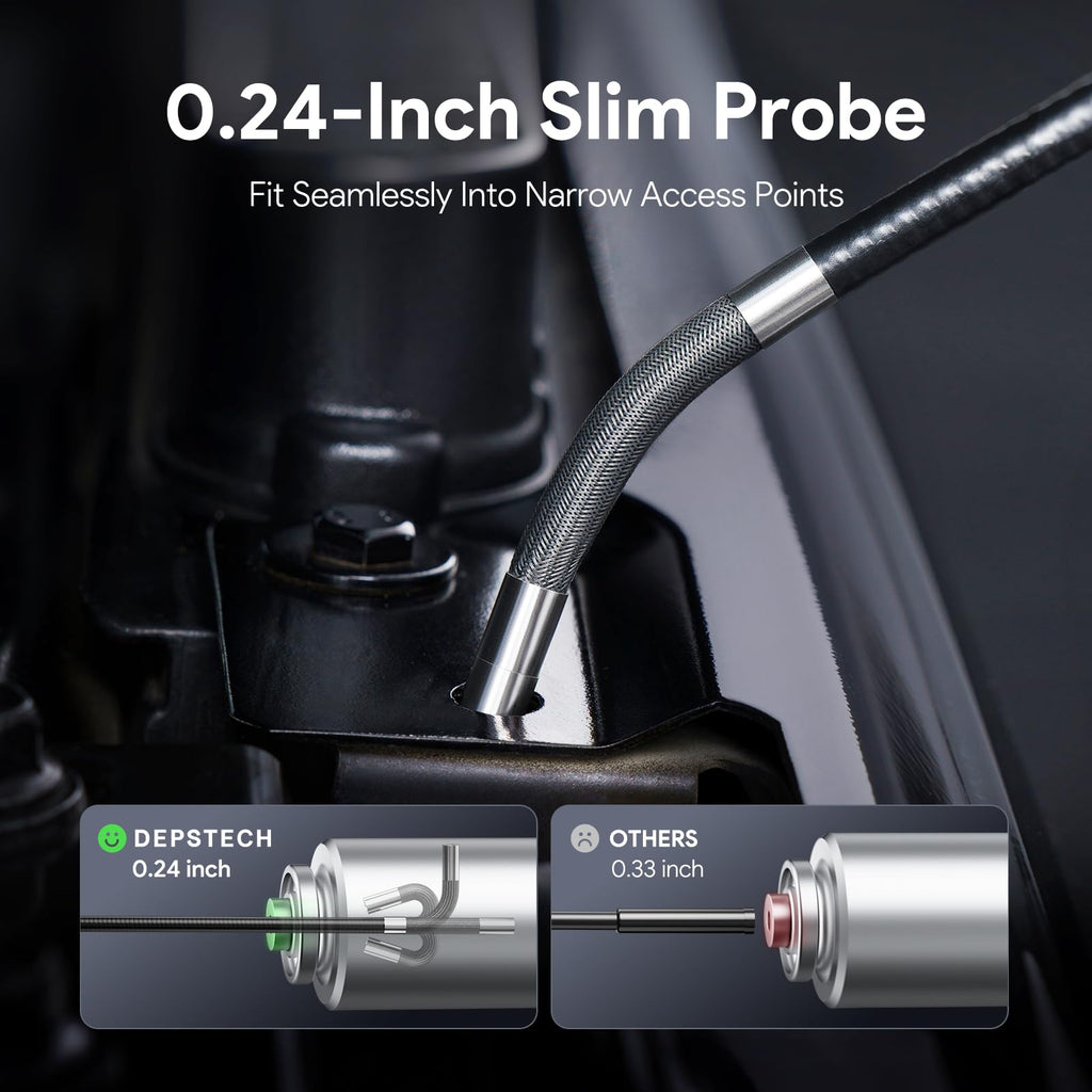DEPSTECH 5" IPS Screen Articulating Borescope, Endoscope Camera with Light