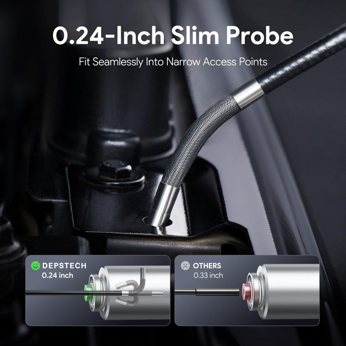 DEPSTECH 5" IPS Screen Articulating Borescope, Endoscope Camera with Light