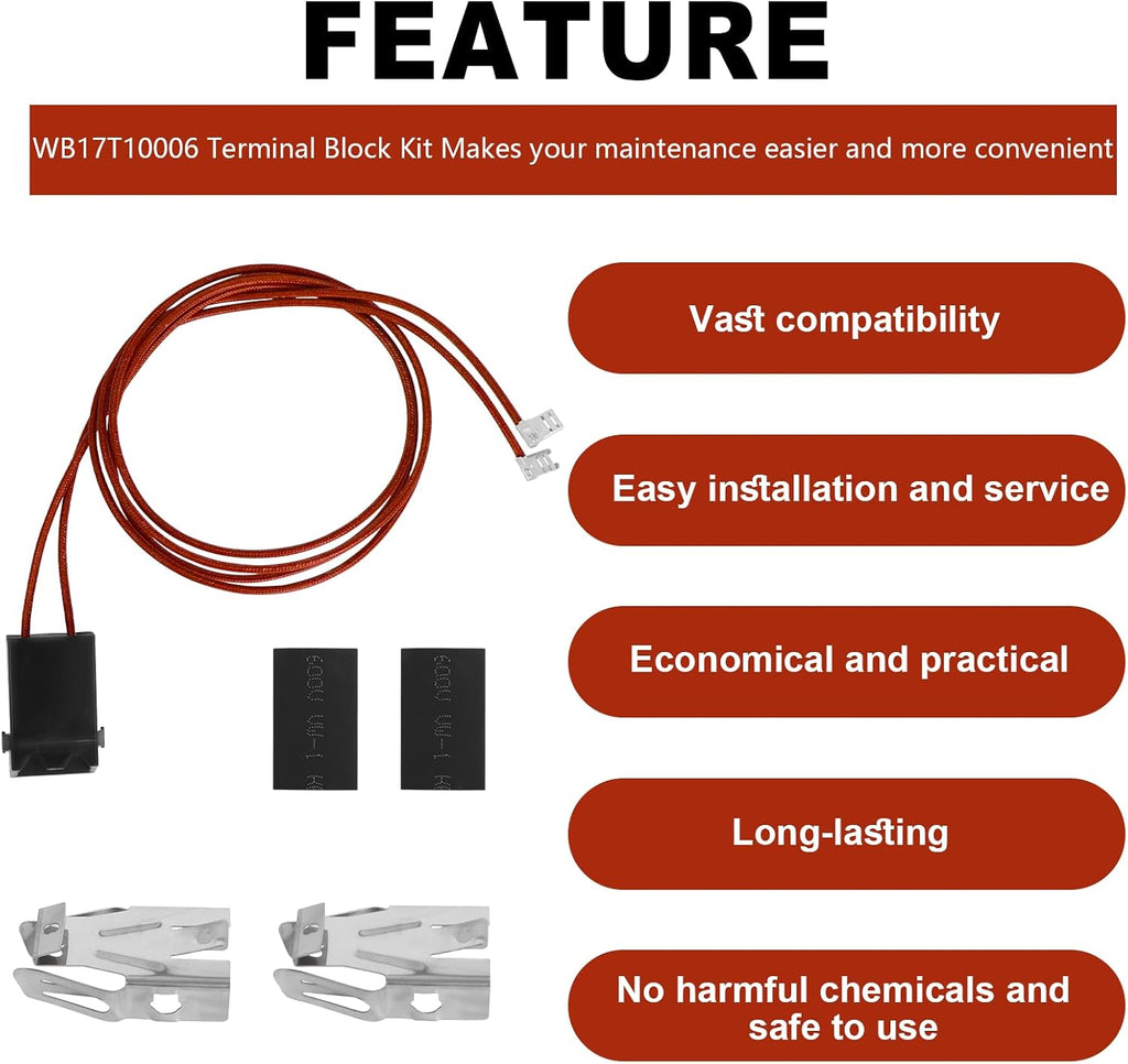 WB17T10006 Terminal Block Kit Compatible with GE Electric Stove, 2 Pack