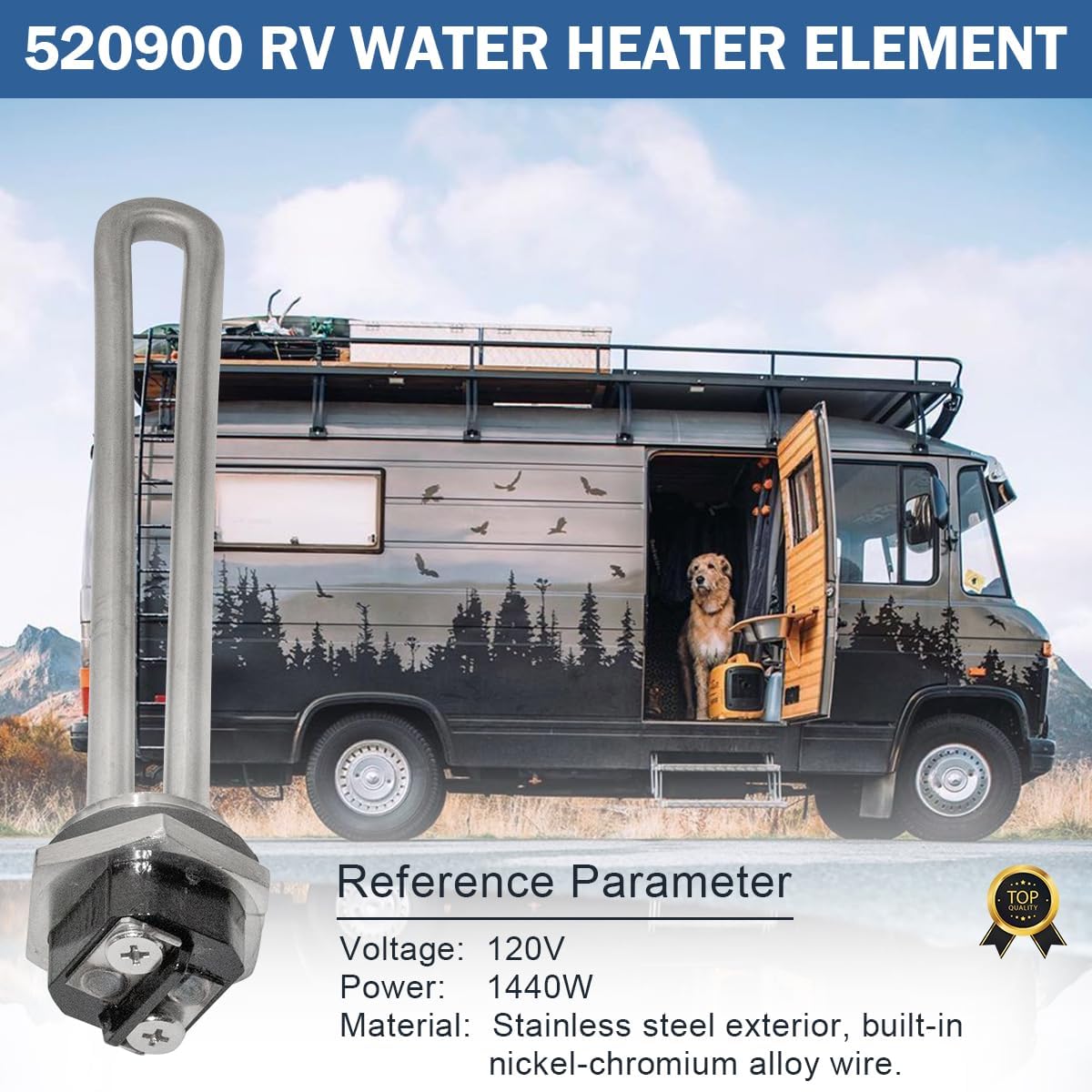 520900 RV Water Heater Element 120V 1440W for Suburban SW Series