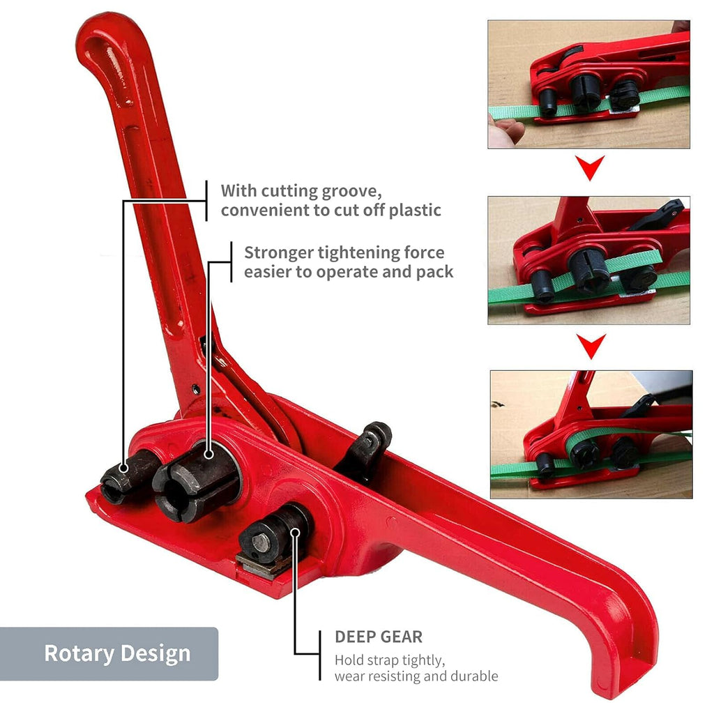 Packaging Banding Strapping Kit, Pallet Poly Strapping Kit | Tensioner Tool Sealer, Banding Tool, 4000" Length x 1/2"