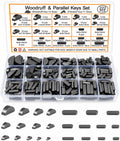 222 Pcs Metric Woodruff Key Assortment Kit with Parallel Keys, Carbon Steel