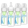 Natural Flow Anti-Colic Options+ Narrow Baby Bottle, 4 oz/120 mL, with Level 1 Slow Flow Nipple, 0m+, 4 Pack